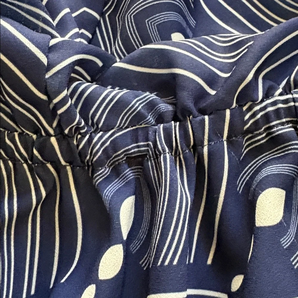 Navy Blue Patterned Dress - Picture 3 of 5